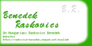 benedek raskovics business card